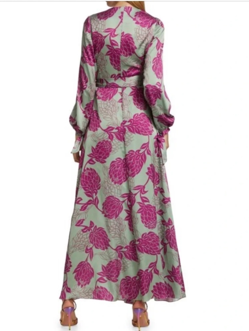 PatBO Celia Floral Long Sleeve Wrap Maxi Dress Sz. 0 - Picture 5 of 5